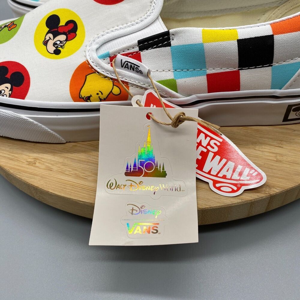 Vans Disney 50th Anniversary Mickey & Friends Slip-O White Sneaker Shoes Mens 10 - Picture 15 of 16